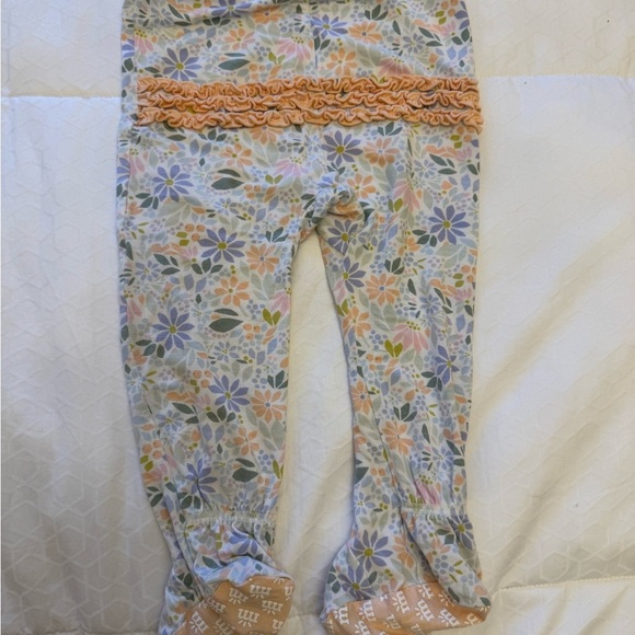 Magnetic me Floral Kids Long Sleeve Pajama Set with Ruffle Collar - Picture 7 of 7